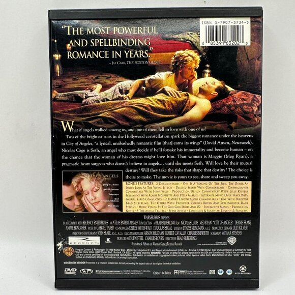 City Of Angels Special Edition DVD Rated PG13 Widescreen Warner Bros - Picture 2 of 3